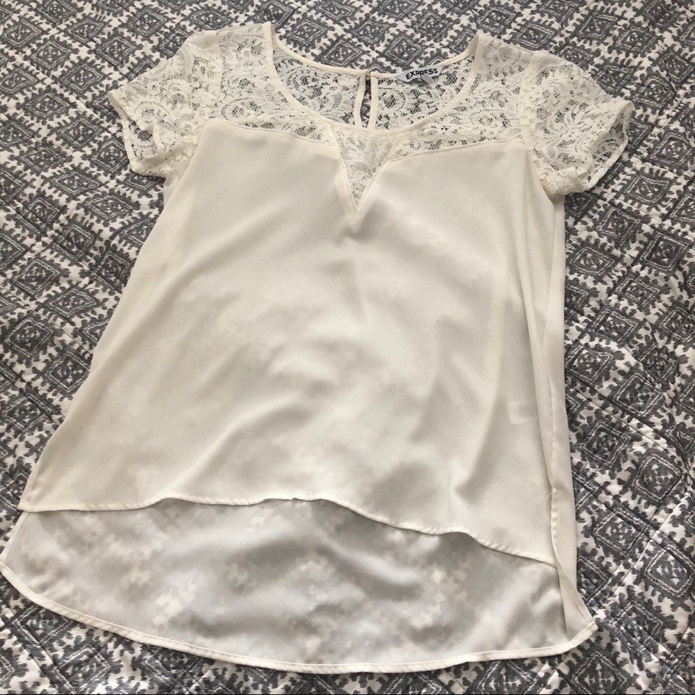 Express ivory lace top